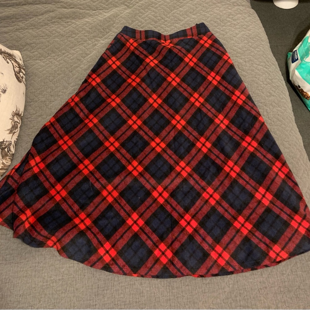 Plaid Midi Skirt